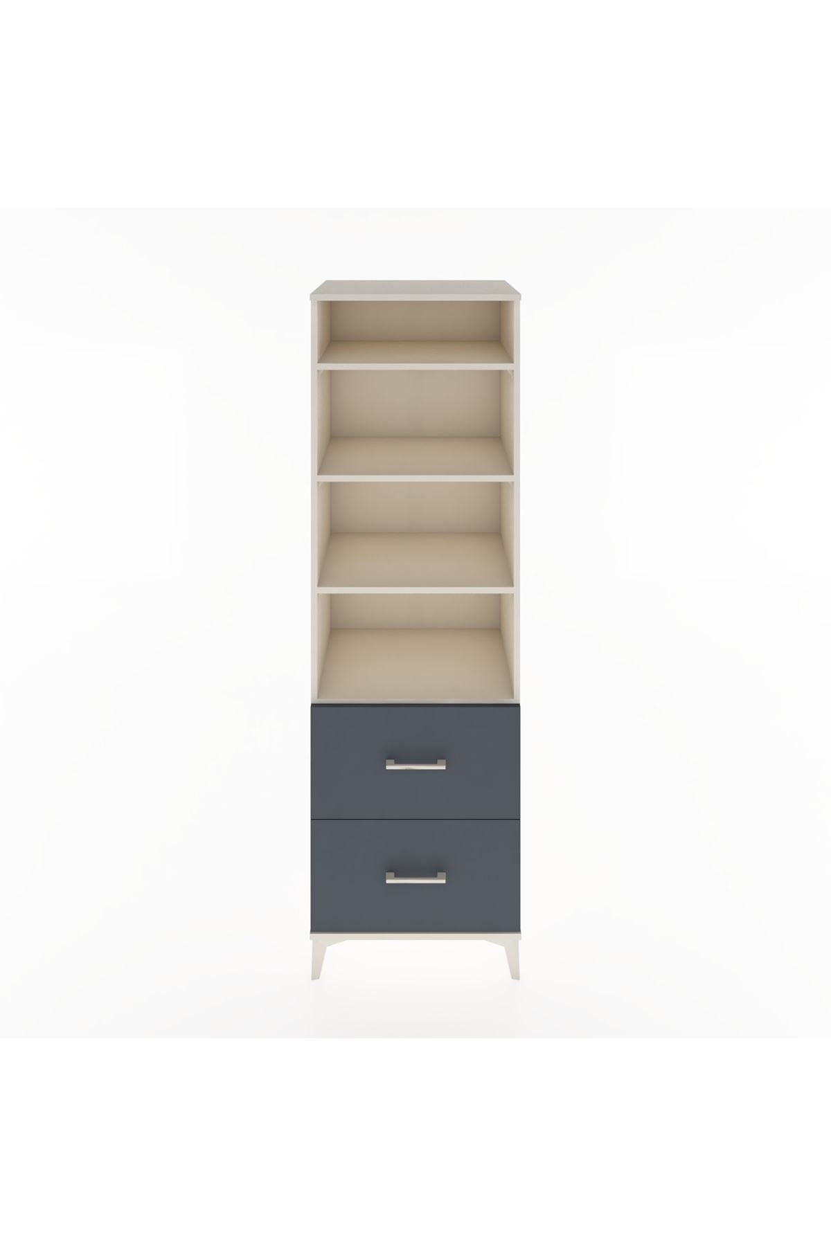 Hyperion Dolap 4 Raflı 2 Çekmeceli 60x44x195 Aytaşı-Antrasit