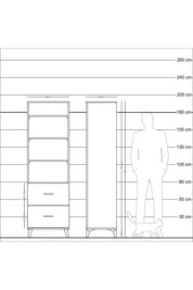 Hyperion Dolap 4 Raflı 2 Çekmeceli 60x44x195 Aytaşı-Antrasit