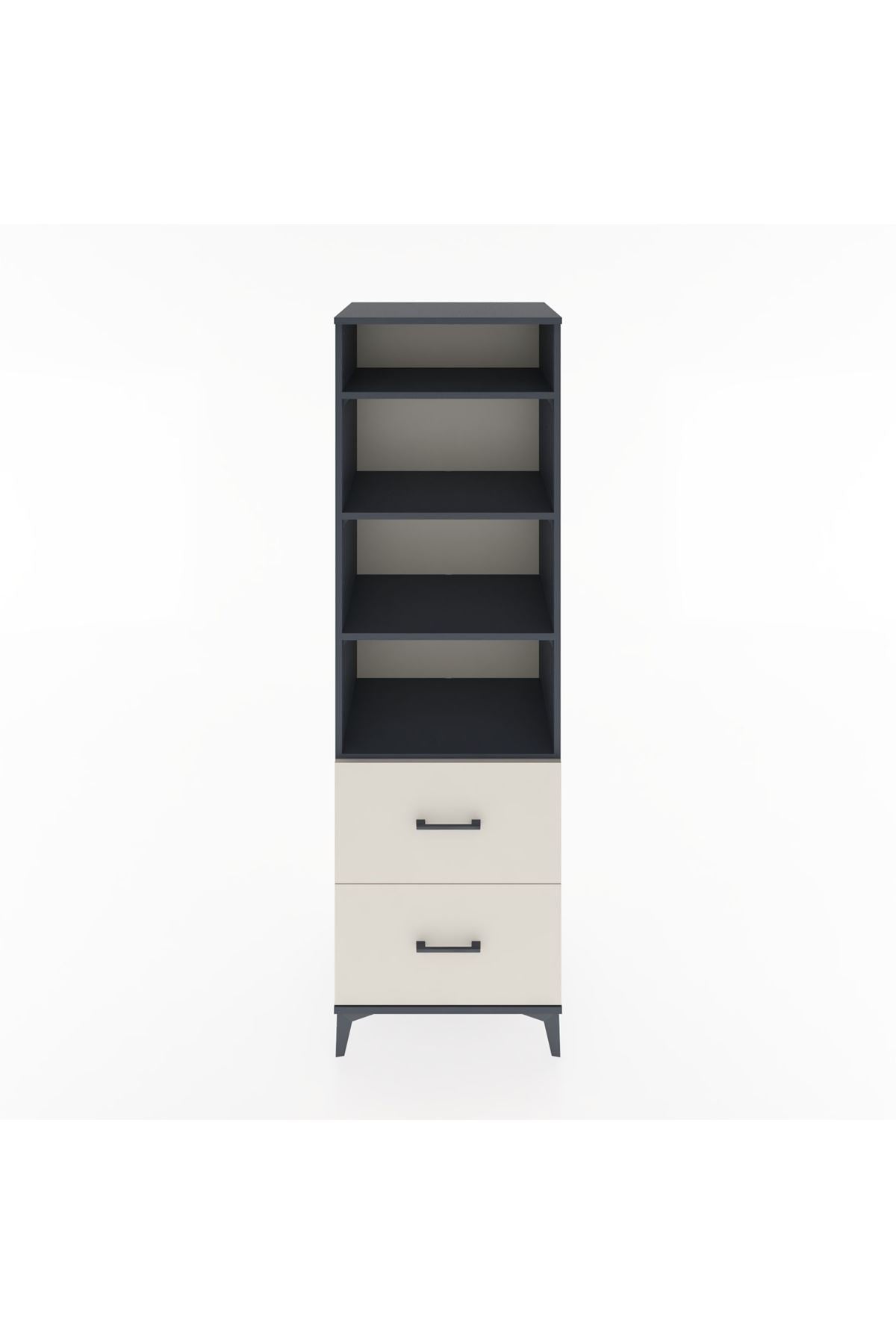 Hyperion Dolap 4 Raflı 2 Çekmeceli 60x44x195 Antrasit-Aytaşı