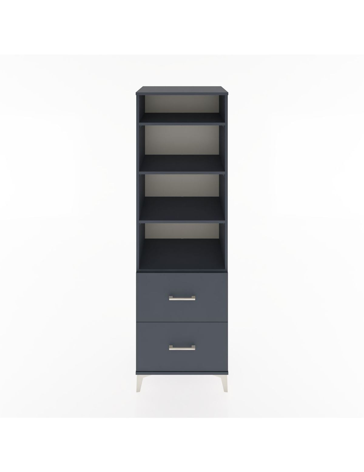 Hyperion Dolap 4 Raflı 2 Çekmeceli 60x44x195 Antrasit-Antrasit