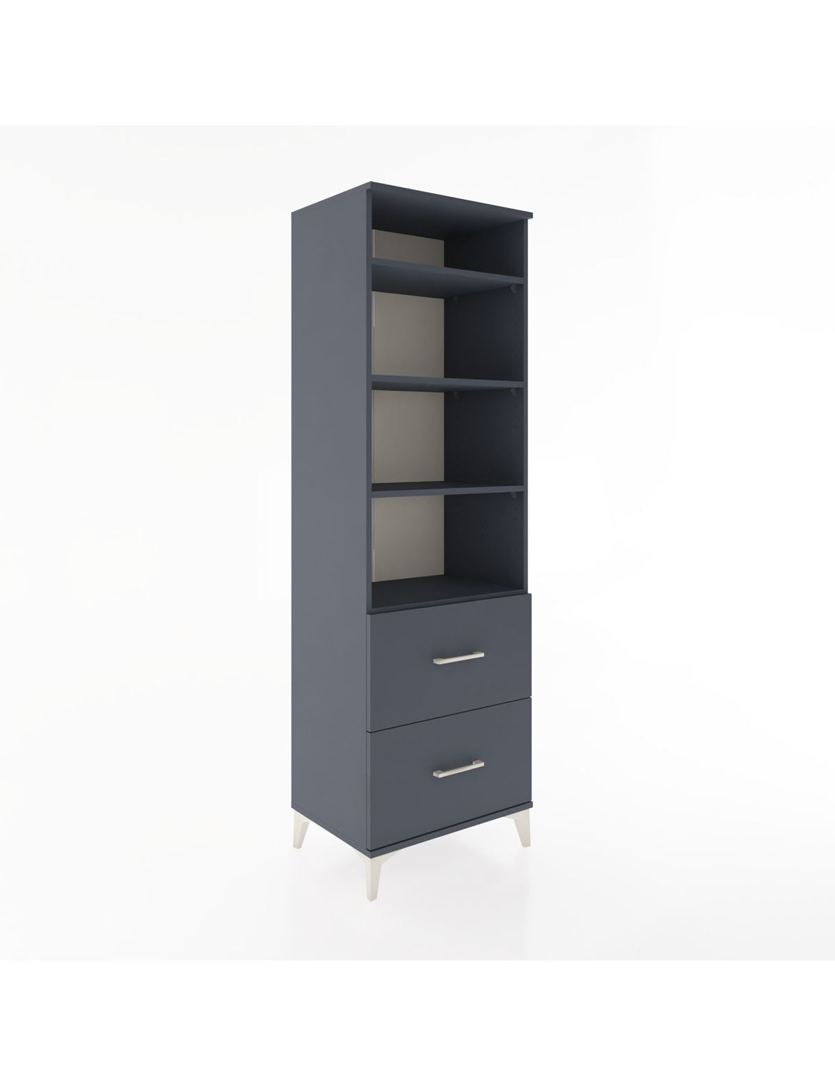 Hyperion Dolap 4 Raflı 2 Çekmeceli 60x44x195 Antrasit-Antrasit