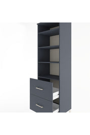 Hyperion Dolap 4 Raflı 2 Çekmeceli 60x44x195 Antrasit-Antrasit