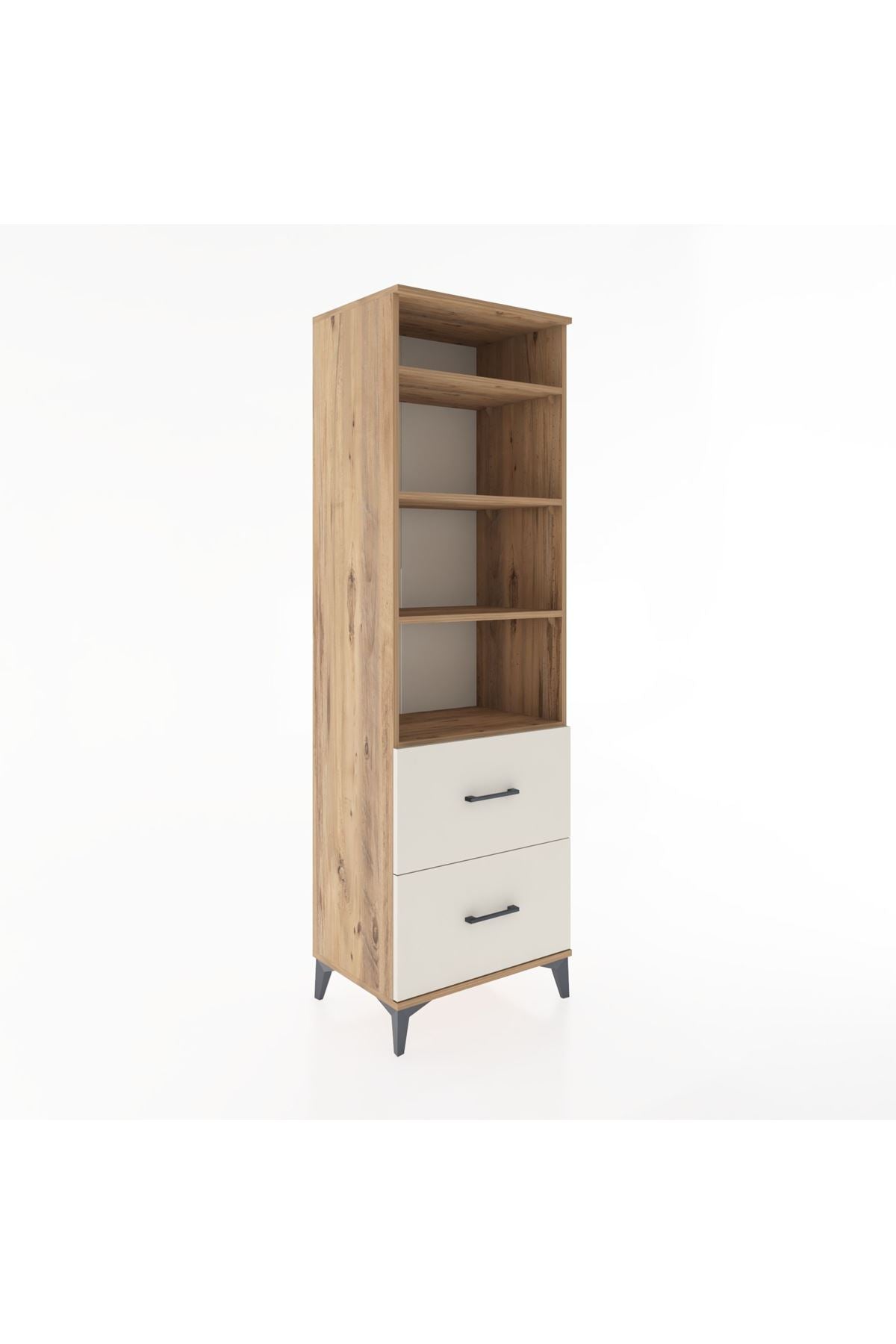 Hyperion Dolap 4 Raflı 2 Çekmeceli 60x44x195 Çam-Aytaşı