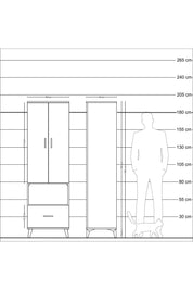 Hyperion Dolap 3 Raflı Tek Çekmeceli Tek Askılı 60x44x195 Aytaşı-Aytaşı