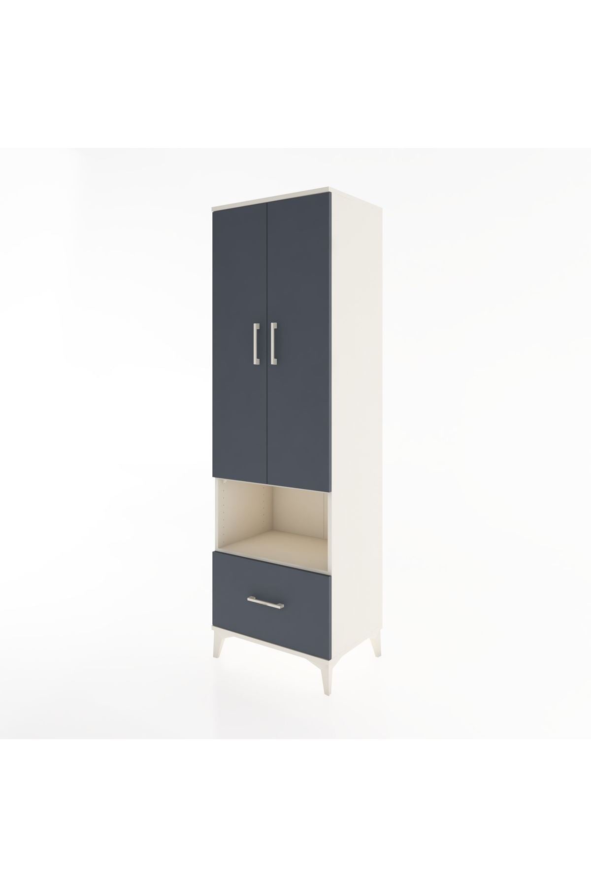 Hyperion Dolap 3 Raflı Tek Çekmeceli Tek Askılı 60x44x195 Aytaşı-Antrasit