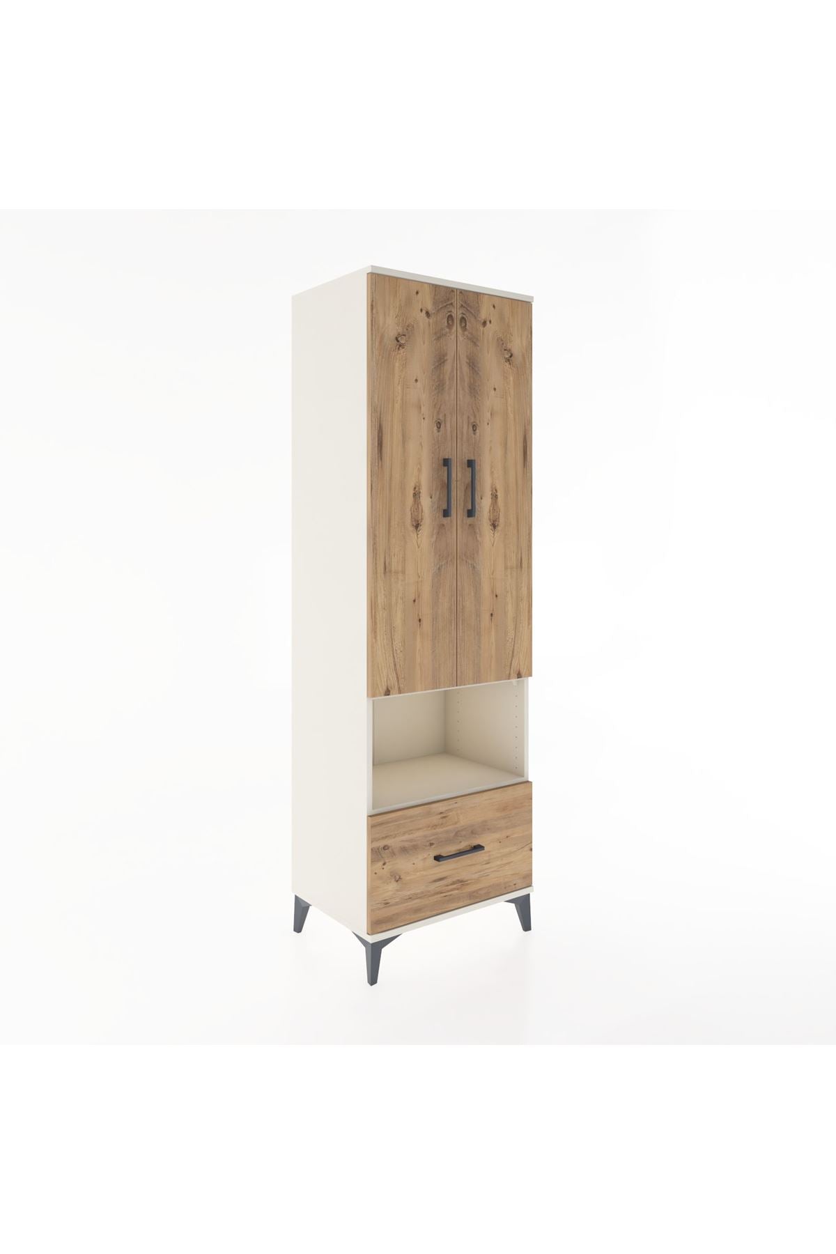 Hyperion Dolap 3 Raflı Tek Çekmeceli Tek Askılı 60x44x195 Aytaşı-Çam