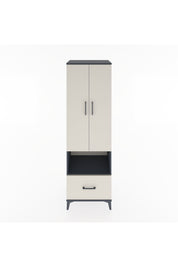 Hyperion Dolap 3 Raflı Tek Çekmeceli Tek Askılı 60x44x195 Antrasit-Aytaşı