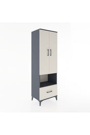 Hyperion Dolap 3 Raflı Tek Çekmeceli Tek Askılı 60x44x195 Antrasit-Aytaşı