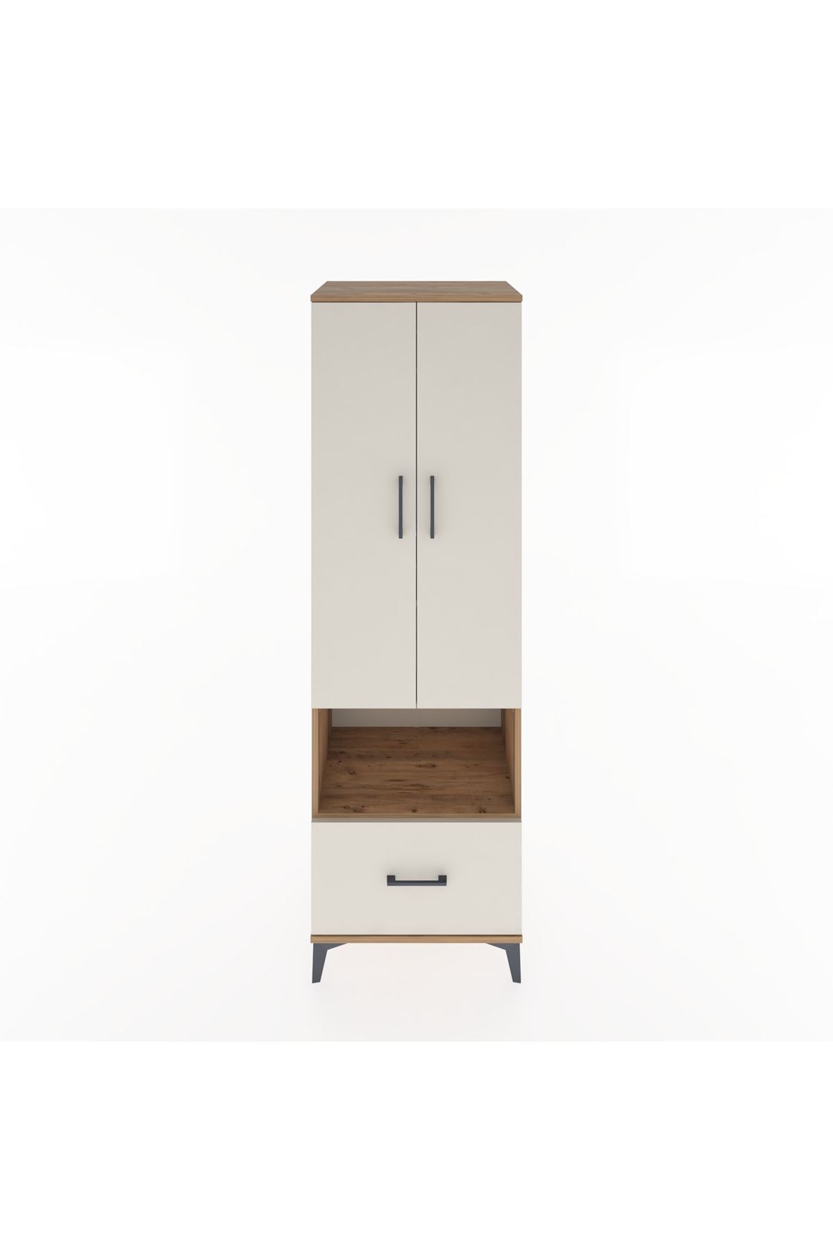 Hyperion Dolap 3 Raflı Tek Çekmeceli Tek Askılı 60x44x195 Çam-Aytaşı