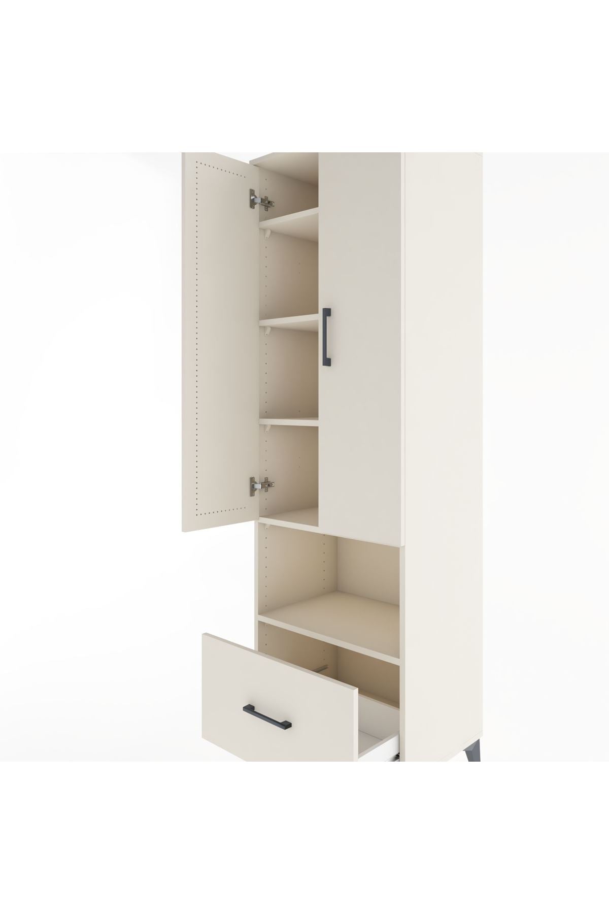 Hyperion Dolap 5 Raflı Tek Çekmeceli 2 Kapaklı 60x44x195 Aytaşı-Aytaşı