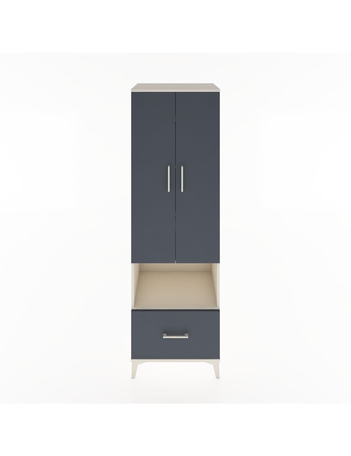 Hyperion Dolap 5 Raflı Tek Çekmeceli 2 Kapaklı 60x44x195 Aytaşı-Antrasit