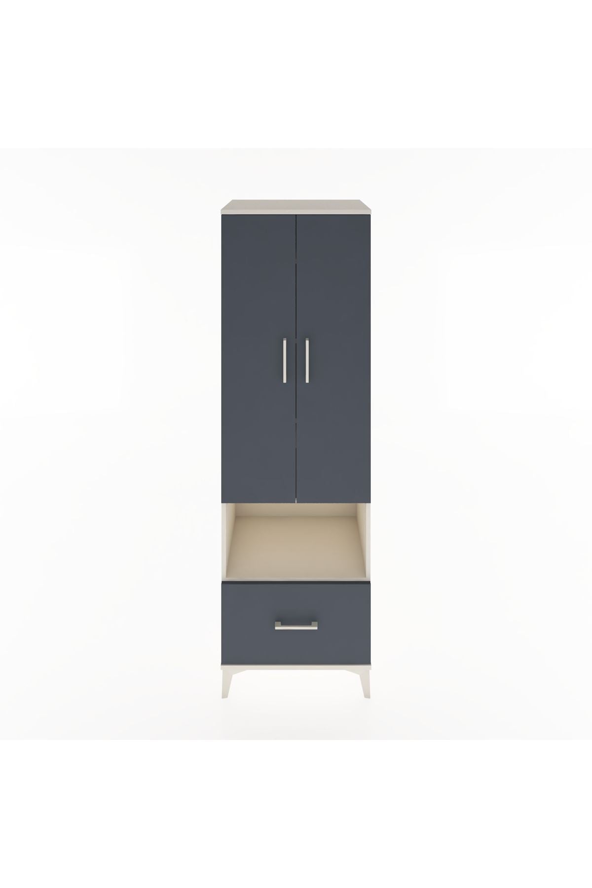 Hyperion Dolap 5 Raflı Tek Çekmeceli 2 Kapaklı 60x44x195 Aytaşı-Antrasit