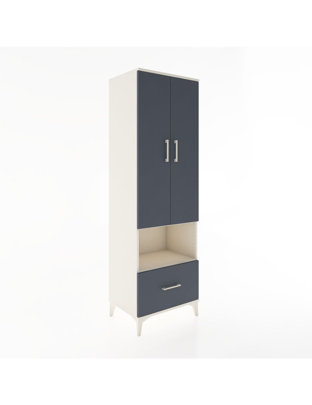 Hyperion Dolap 5 Raflı Tek Çekmeceli 2 Kapaklı 60x44x195 Aytaşı-Antrasit