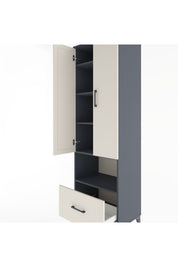 Hyperion Dolap 5 Raflı Tek Çekmeceli 2 Kapaklı 60x44x195 Antrasit-Aytaşı