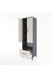 Hyperion Dolap 5 Raflı Tek Çekmeceli 2 Kapaklı 60x44x195 Antrasit-Aytaşı