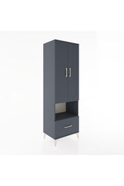 Hyperion Dolap 5 Raflı Tek Çekmeceli 2 Kapaklı 60x44x195 Antrasit-Antrasit