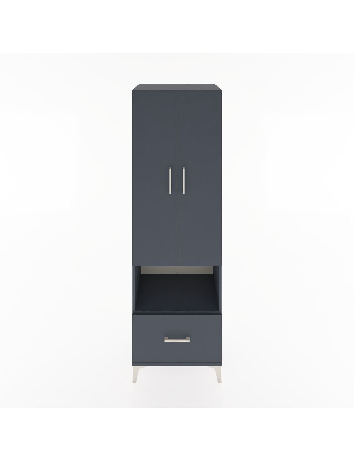 Hyperion Dolap 5 Raflı Tek Çekmeceli 2 Kapaklı 60x44x195 Antrasit-Antrasit