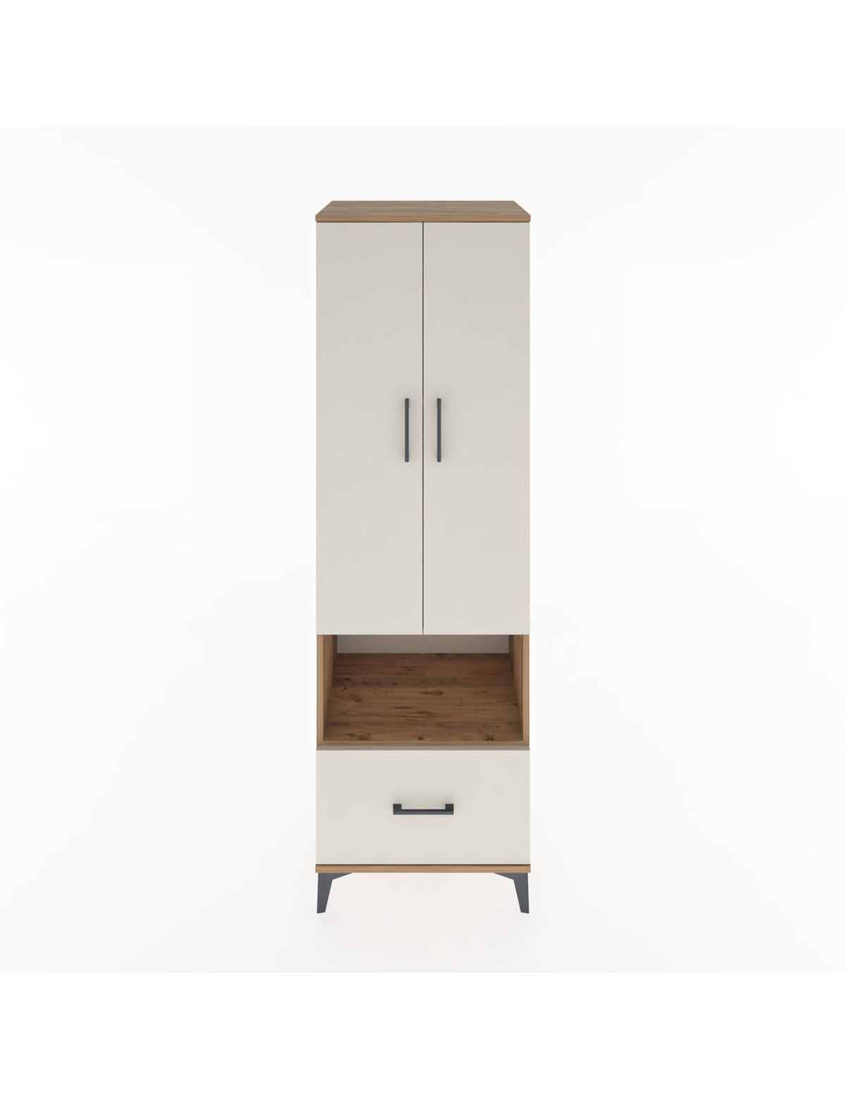 Hyperion Dolap 5 Raflı Tek Çekmeceli 2 Kapaklı 60x44x195 Çam-Aytaşı