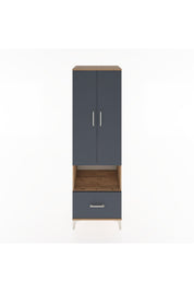 Hyperion Dolap 5 Raflı Tek Çekmeceli 2 Kapaklı 60x44x195 Çam-Antrasit