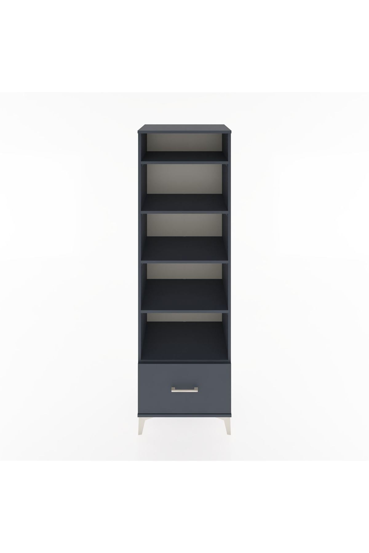 Hyperion Dolap 5 Raflı Tek Çekmeceli 60x44x195 Antrasit-Antrasit