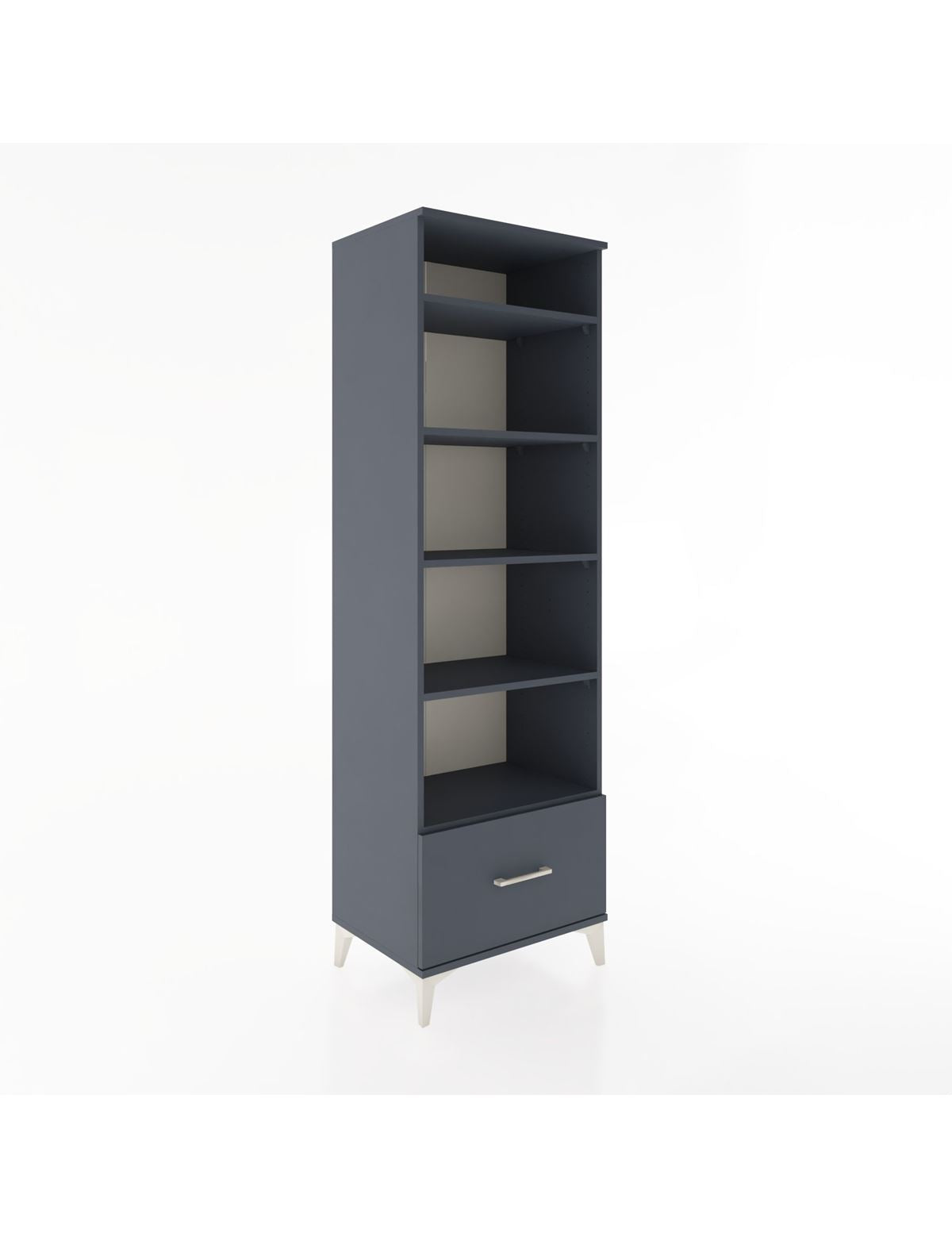 Hyperion Dolap 5 Raflı Tek Çekmeceli 60x44x195 Antrasit-Antrasit