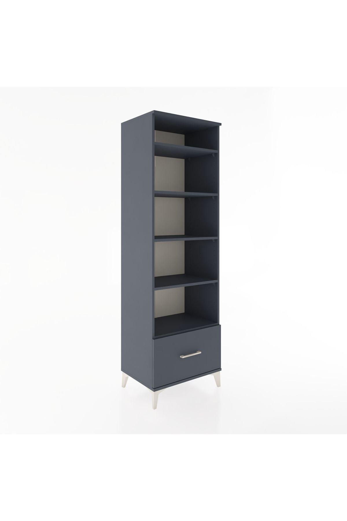 Hyperion Dolap 5 Raflı Tek Çekmeceli 60x44x195 Antrasit-Antrasit