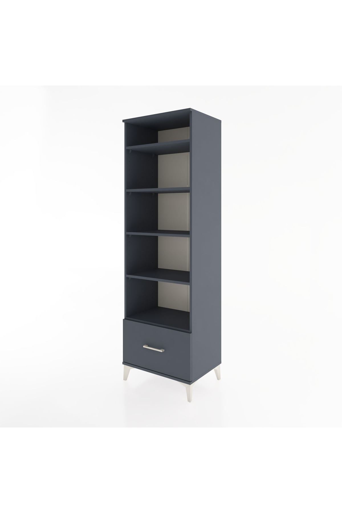 Hyperion Dolap 5 Raflı Tek Çekmeceli 60x44x195 Antrasit-Antrasit