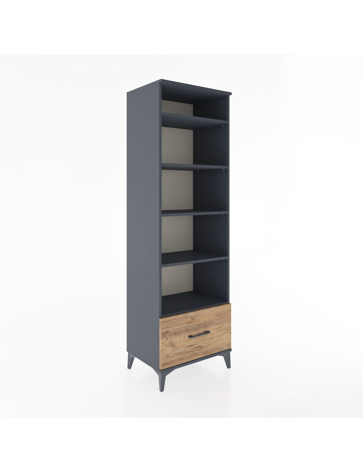 Hyperion Dolap 5 Raflı Tek Çekmeceli 60x44x195 Antrasit-Çam