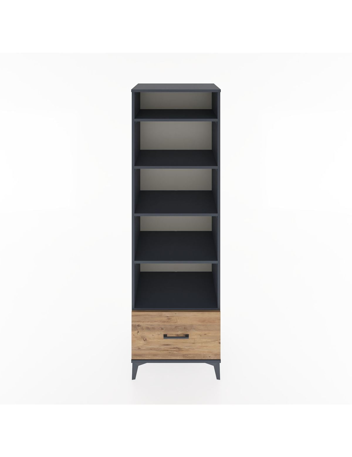 Hyperion Dolap 5 Raflı Tek Çekmeceli 60x44x195 Antrasit-Çam