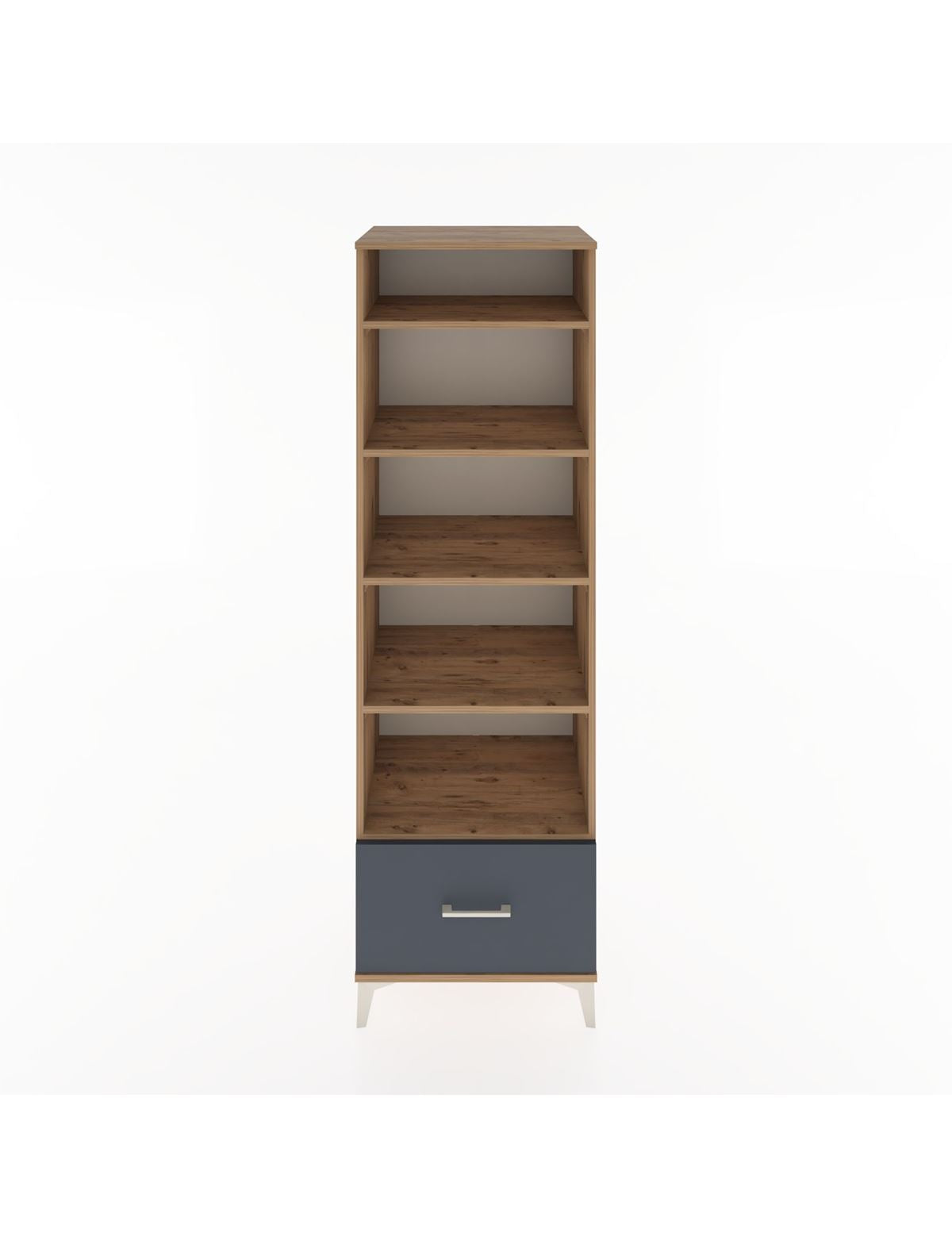 Hyperion Dolap 5 Raflı Tek Çekmeceli 60x44x195 Çam-Antrasit