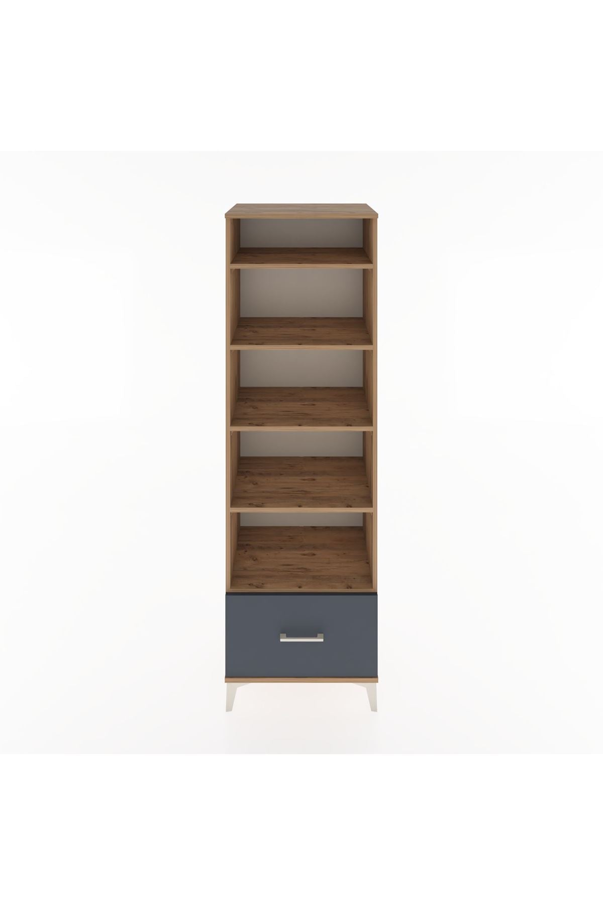 Hyperion Dolap 5 Raflı Tek Çekmeceli 60x44x195 Çam-Antrasit