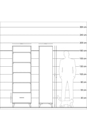 Hyperion Dolap 5 Raflı Tek Çekmeceli 60x44x195 Çam-Antrasit