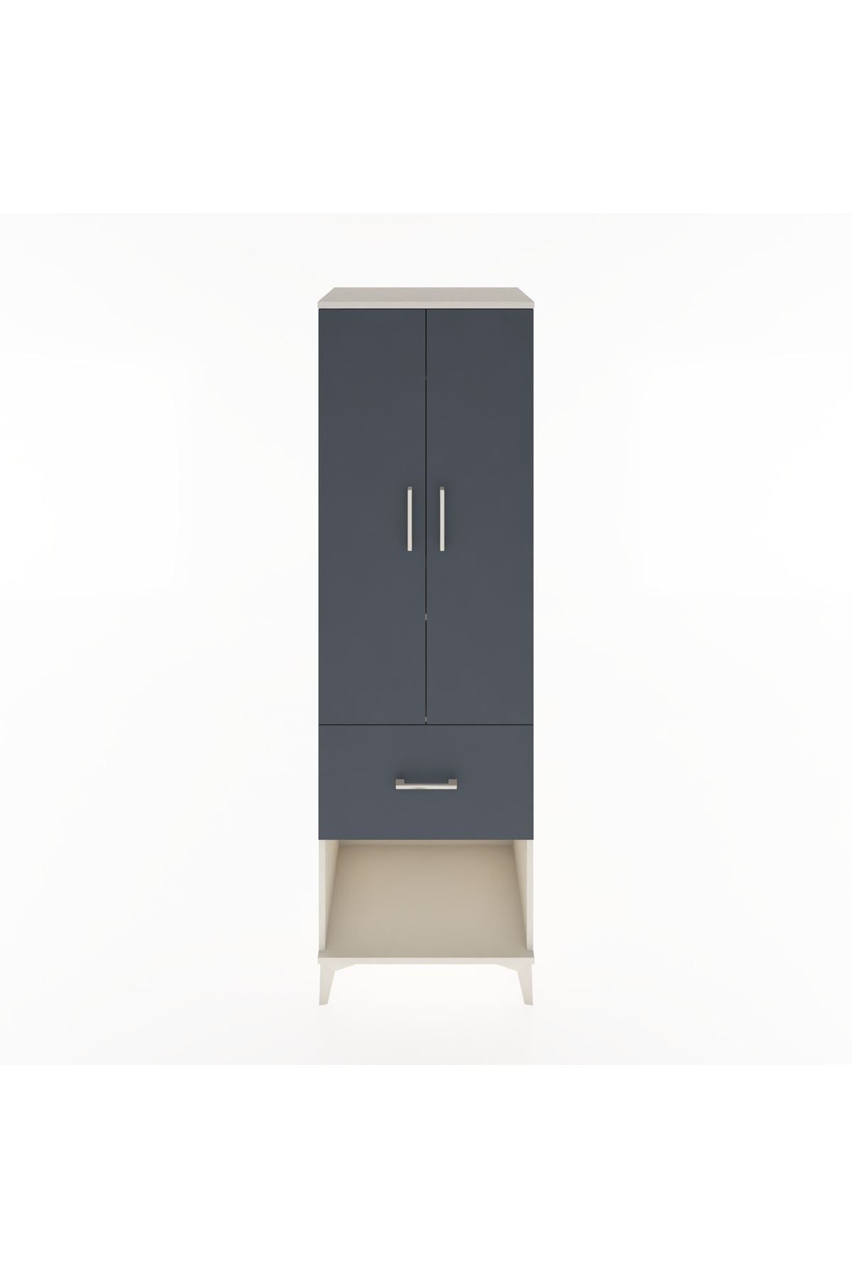 Hyperion Dolap 2 Raflı Tek Çekmeceli Tek Askılı 60x44x195 Aytaşı-Antrasit