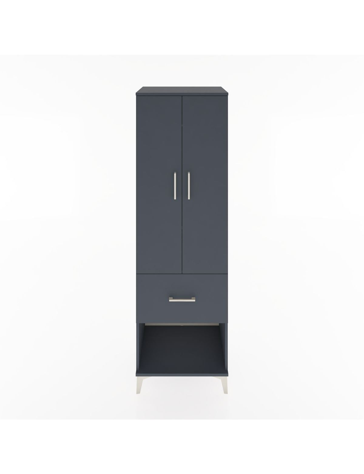 Hyperion Dolap 2 Raflı Tek Çekmeceli Tek Askılı 60x44x195 Antrasit-Antrasit