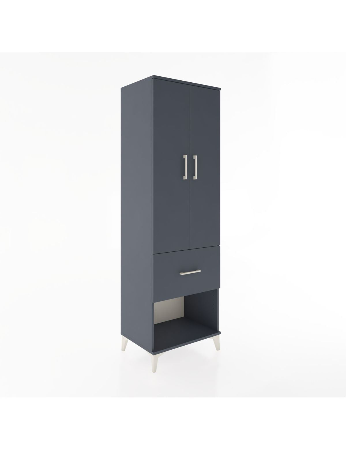 Hyperion Dolap 2 Raflı Tek Çekmeceli Tek Askılı 60x44x195 Antrasit-Antrasit