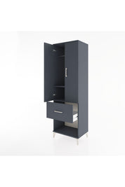Hyperion Dolap 2 Raflı Tek Çekmeceli Tek Askılı 60x44x195 Antrasit-Antrasit