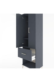 Hyperion Dolap 2 Raflı Tek Çekmeceli Tek Askılı 60x44x195 Antrasit-Antrasit