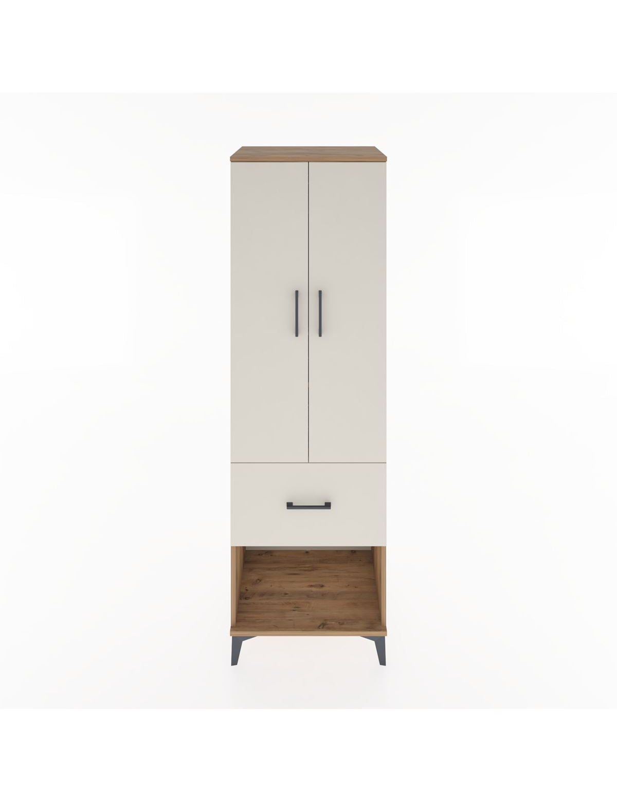 Hyperion Dolap 2 Raflı Tek Çekmeceli Tek Askılı 60x44x195 Çam-Aytaşı