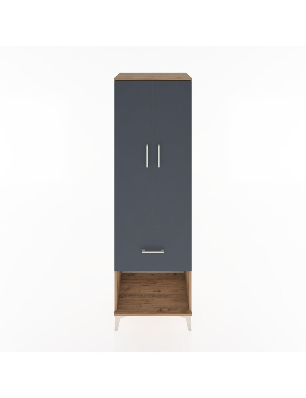 Hyperion Dolap 2 Raflı Tek Çekmeceli Tek Askılı 60x44x195 Çam-Antrasit