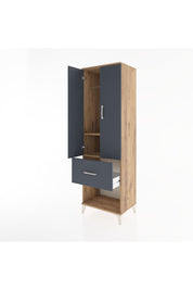 Hyperion Dolap 2 Raflı Tek Çekmeceli Tek Askılı 60x44x195 Çam-Antrasit