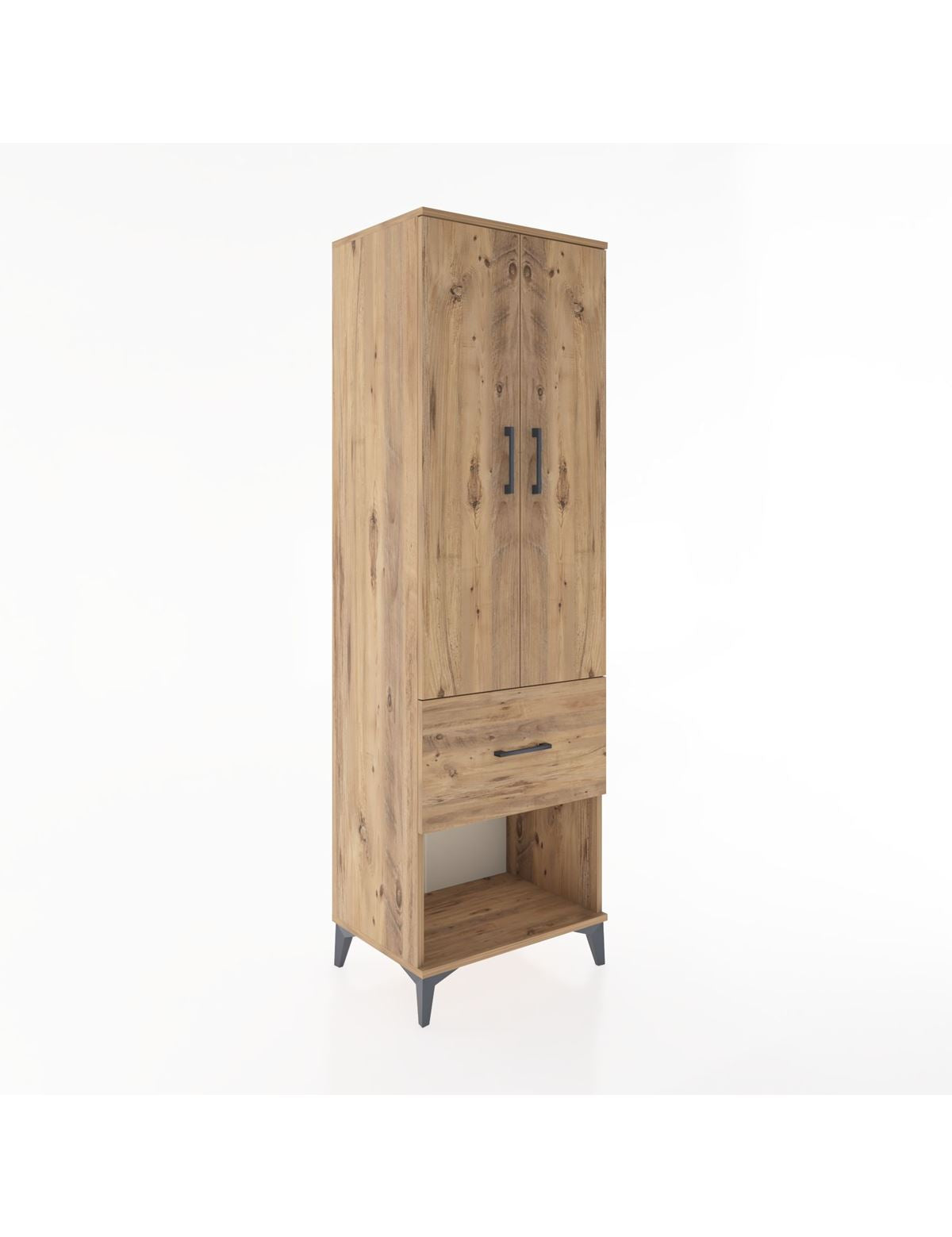 Hyperion Dolap 2 Raflı Tek Çekmeceli Tek Askılı 60x44x195 Çam-Çam