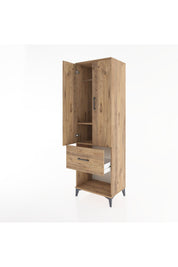 Hyperion Dolap 2 Raflı Tek Çekmeceli Tek Askılı 60x44x195 Çam-Çam