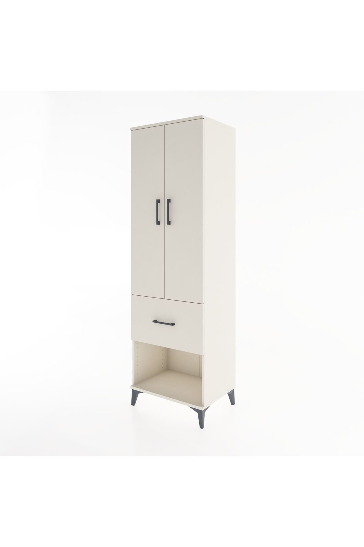 Hyperion Dolap 4 Raflı Tek Çekmeceli 2 Kapaklı 60x44x195 Aytaşı-Aytaşı