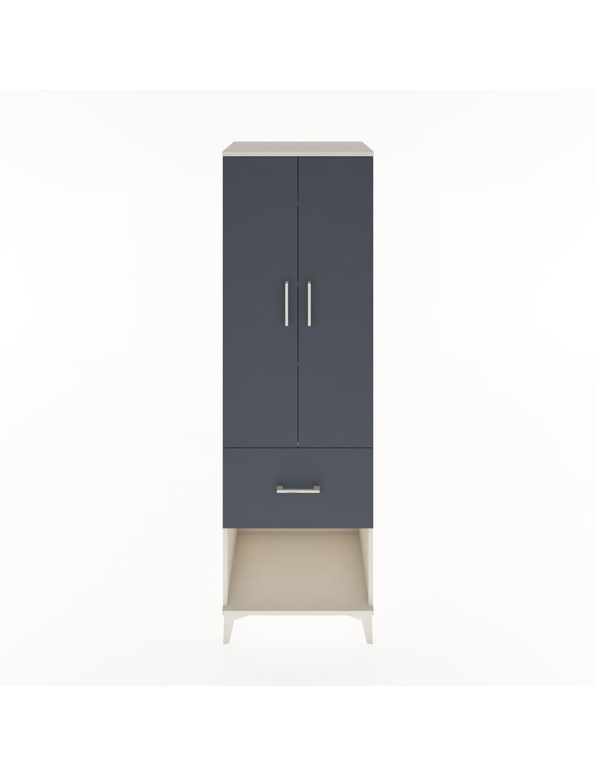 Hyperion Dolap 4 Raflı Tek Çekmeceli 2 Kapaklı 60x44x195 Aytaşı-Antrasit