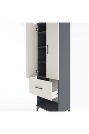 Hyperion Dolap 4 Raflı Tek Çekmeceli 2 Kapaklı 60x44x195 Antrasit-Aytaşı