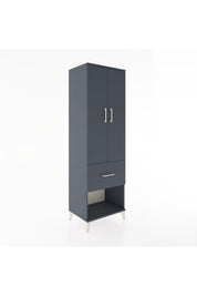 Hyperion Dolap 4 Raflı Tek Çekmeceli 2 Kapaklı 60x44x195 Antrasit-Antrasit