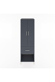 Hyperion Dolap 4 Raflı Tek Çekmeceli 2 Kapaklı 60x44x195 Antrasit-Antrasit