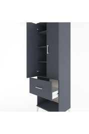 Hyperion Dolap 4 Raflı Tek Çekmeceli 2 Kapaklı 60x44x195 Antrasit-Antrasit