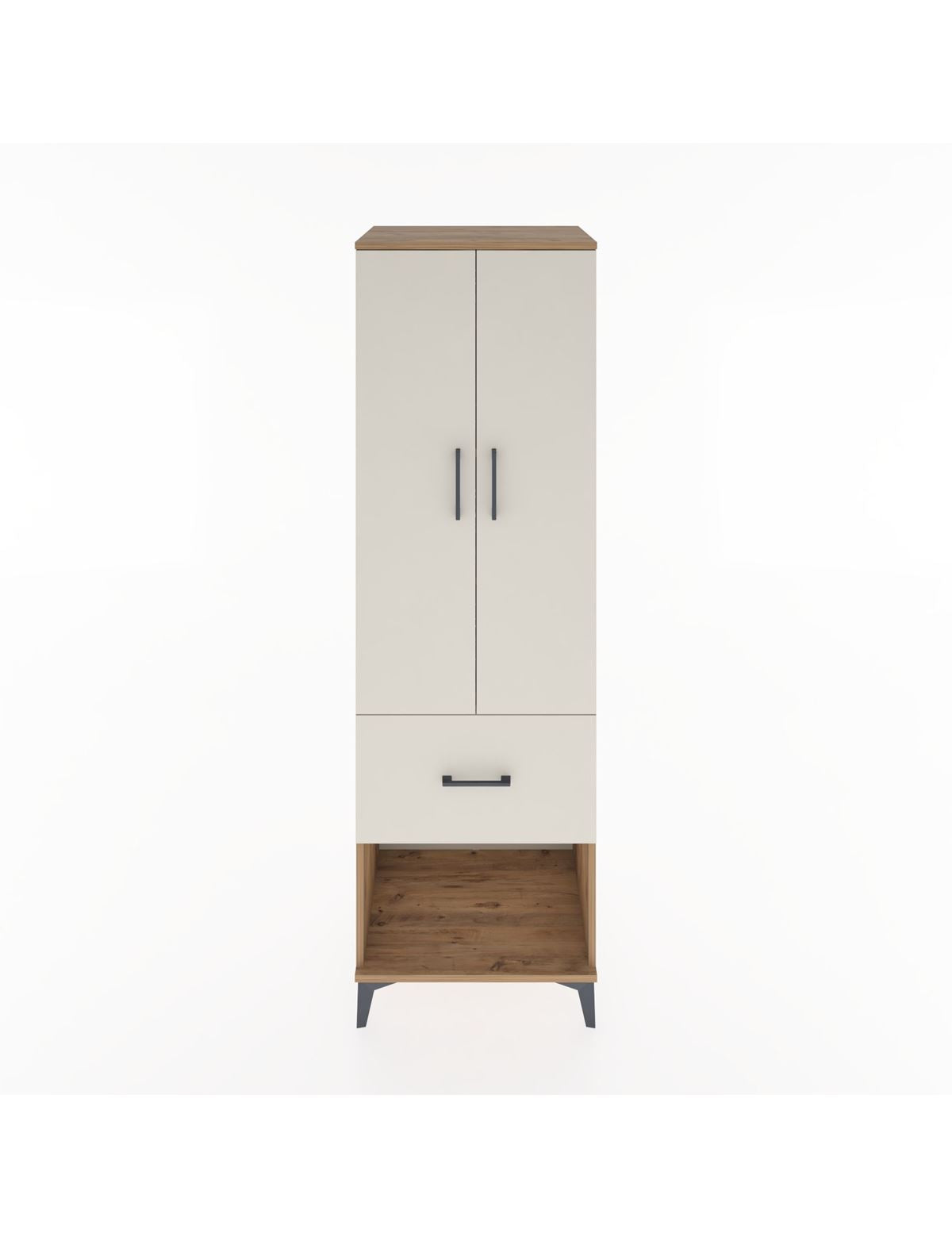 Hyperion Dolap 4 Raflı Tek Çekmeceli 2 Kapaklı 60x44x195 Çam-Aytaşı