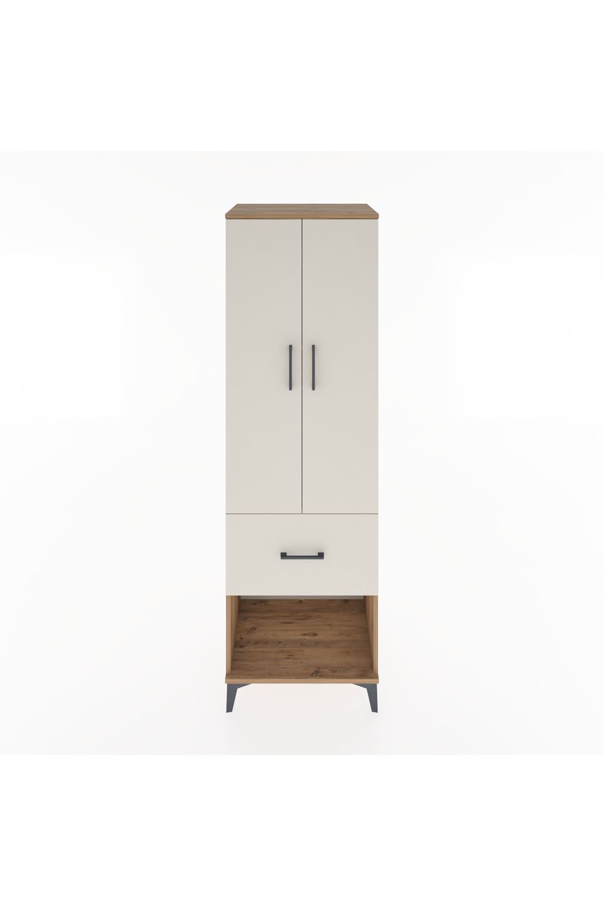 Hyperion Dolap 4 Raflı Tek Çekmeceli 2 Kapaklı 60x44x195 Çam-Aytaşı